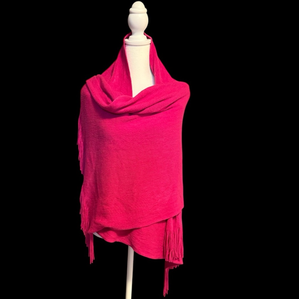 Elegant Acrylic Pink Shawl Wrap-74x24”